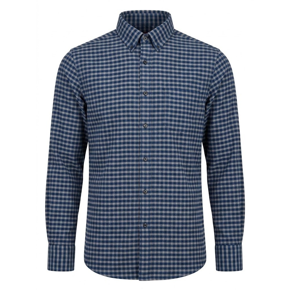 UNTUCKIt Bergstrom Blue Gray Gingham Flannel Shirt Mens Large Regular Fit